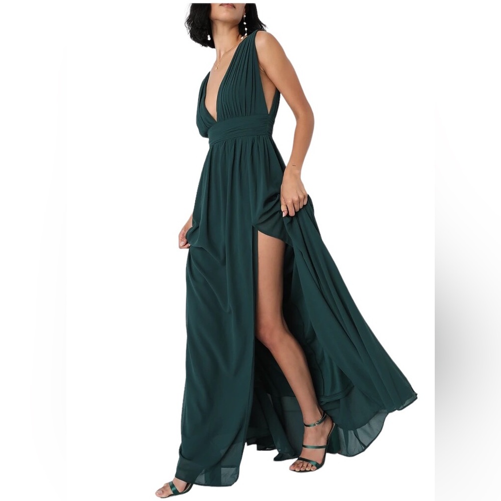 Lulus Heavenly Hues Forest Green Maxi Dress size XL